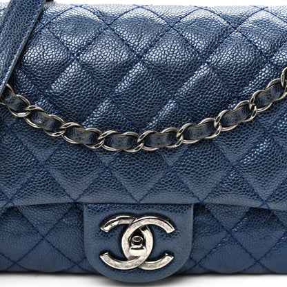 Chanel Iridescent Caviar Quilted Jumbo Easy Flap Dark Blue 15 of 21