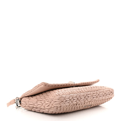 Miu Miu Nappa Matelasse Crystal Flap Clutch Cammeo 4 of 10