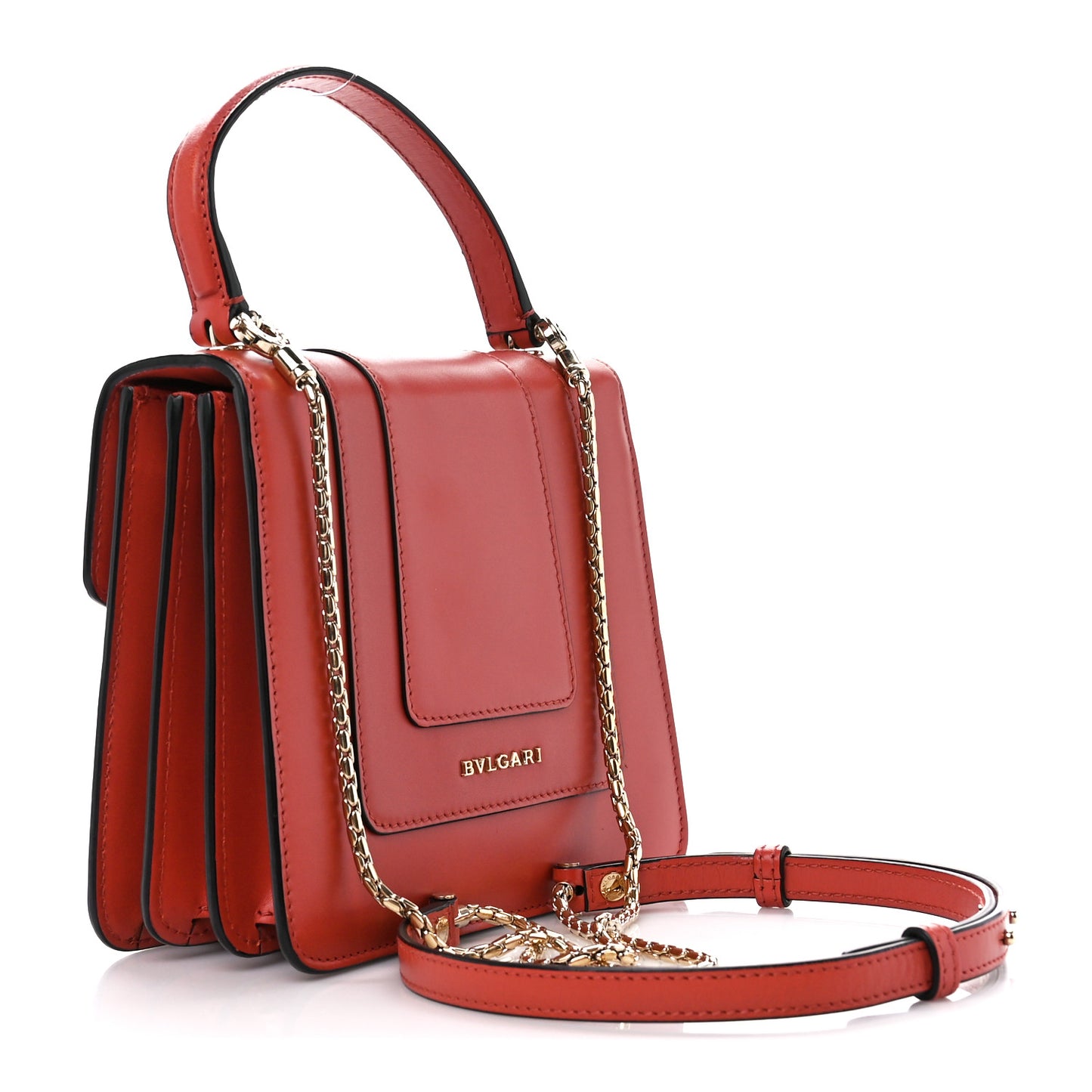 Calfskin Serpenti Forever Top Handle Reef Coral