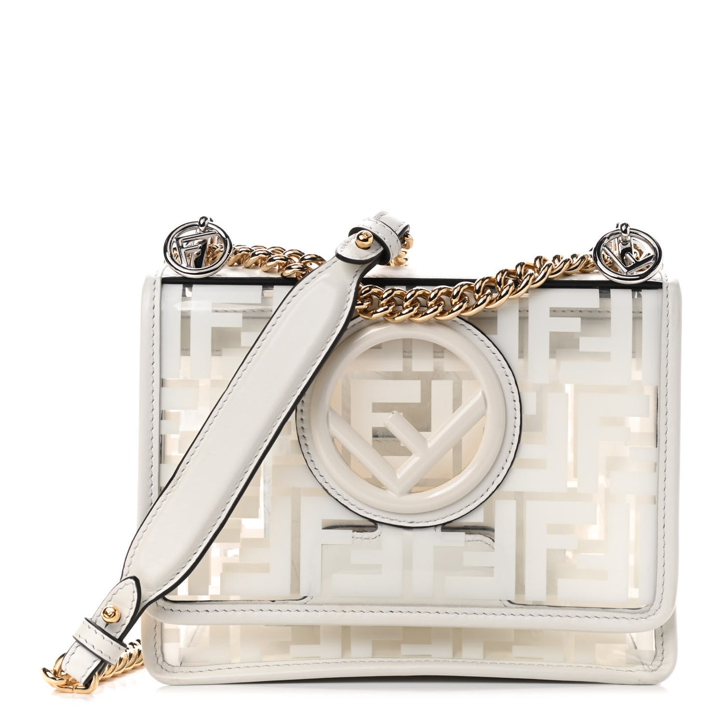 TPU FF Vitello Century F is Fendi Small Kan I Shoulder Bag White