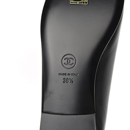 Chanel Lambskin Patent Cap Toe Ballerina Flats 38.5 Black 8 of 10