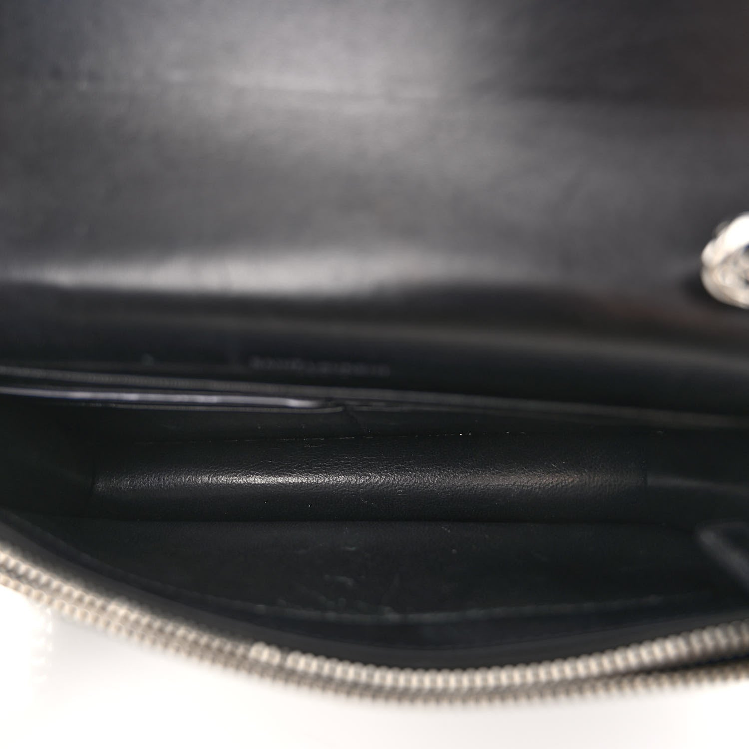 Saint Laurent Calfskin Crocodile Embossed Kate Monogram Tassel Chain Wallet Black 5 of 9