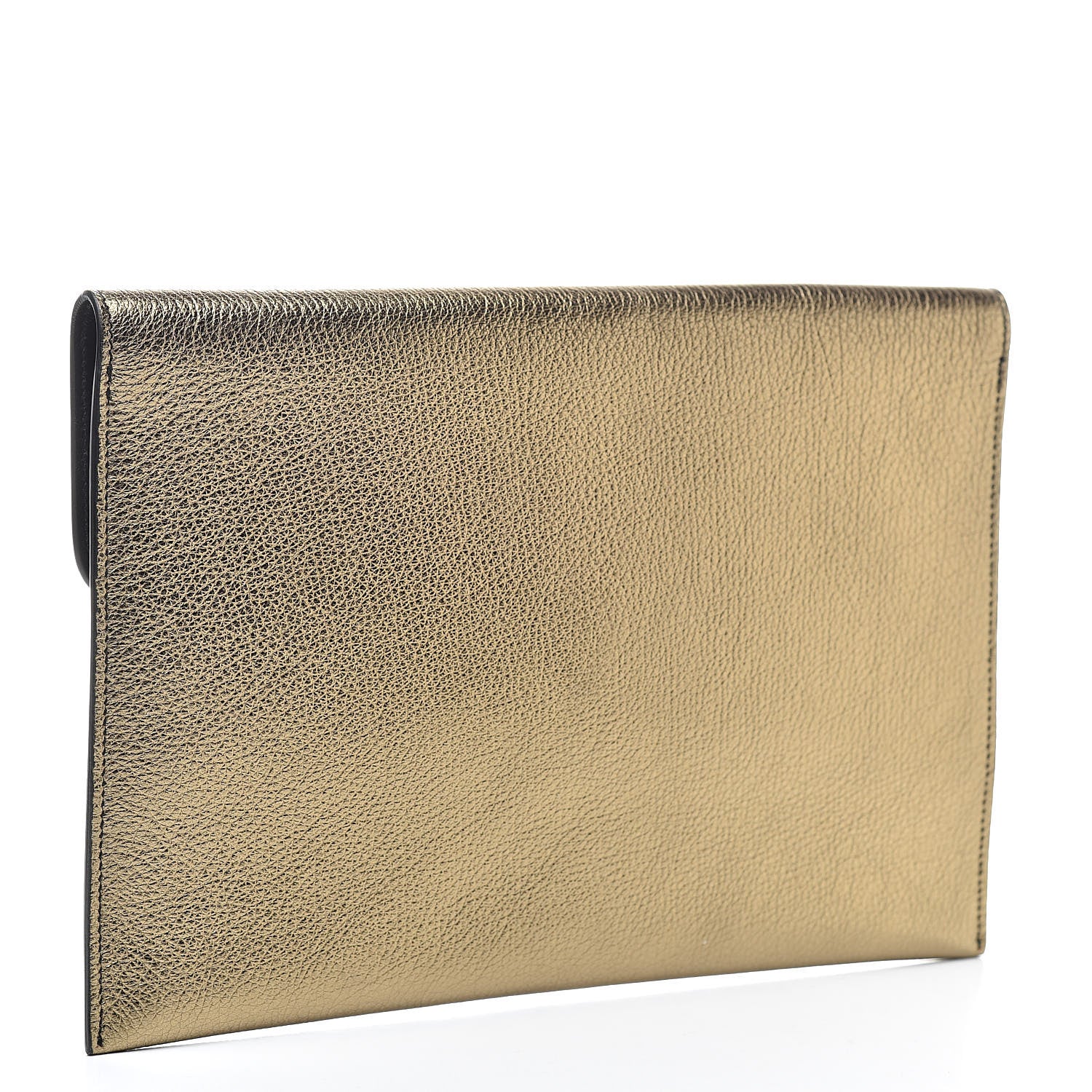 Alexander McQueen Metallic Calfskin Skull Envelope Clutch Gold 3 of 6