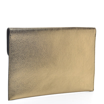 Alexander McQueen Metallic Calfskin Skull Envelope Clutch Gold 3 of 6