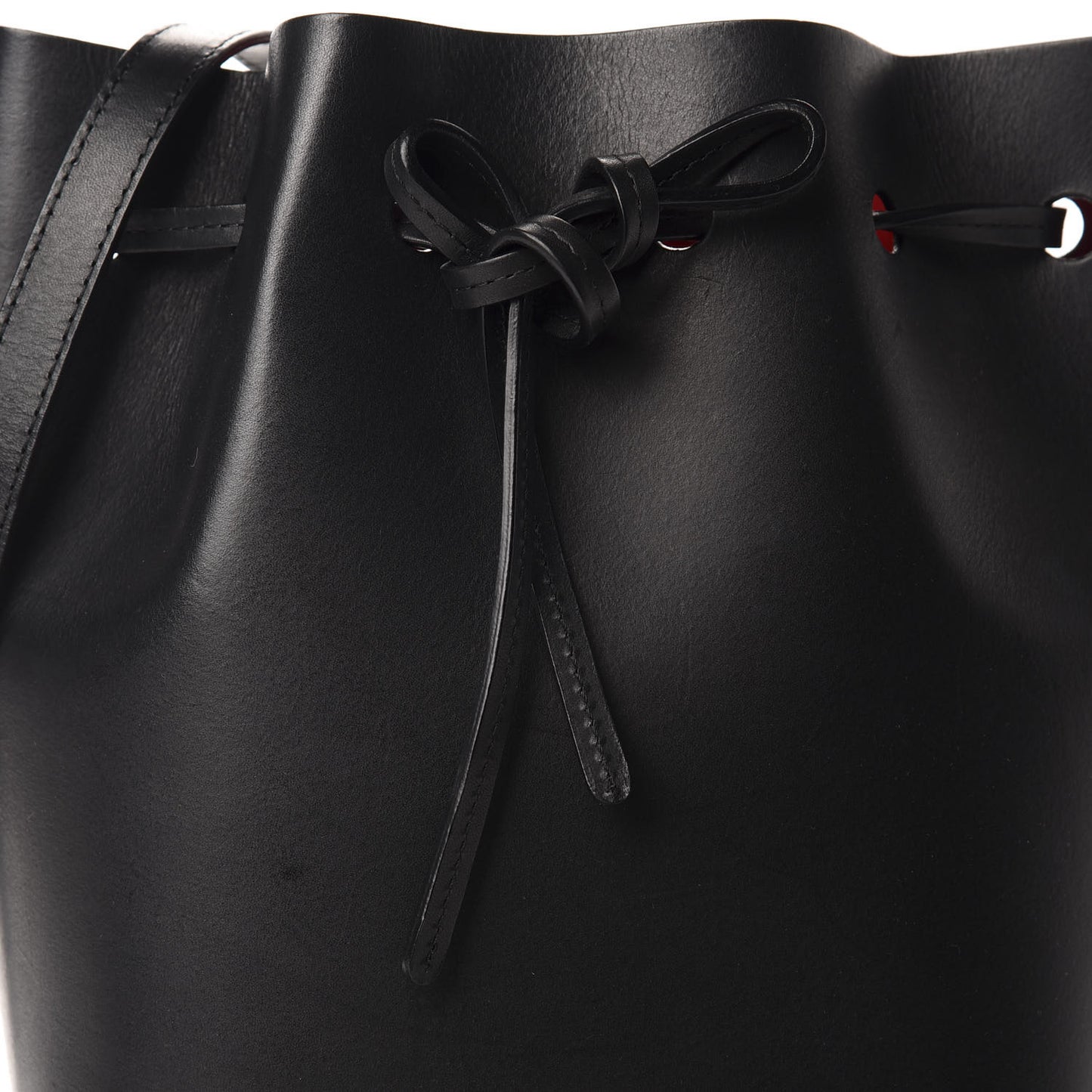 Vegetable Tanned Calfskin Mini Bucket Bag Black Flamma