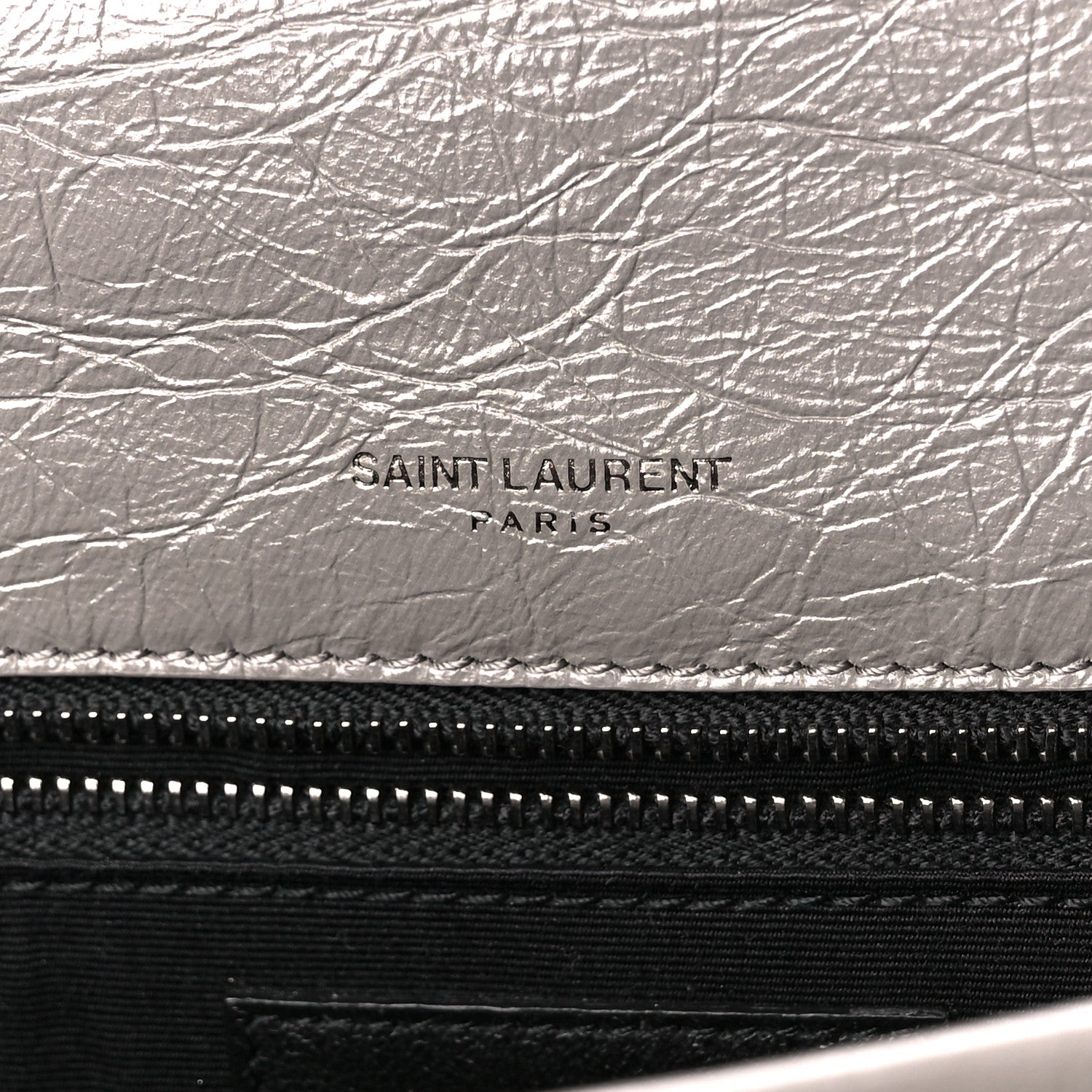 Saint Laurent Crinkled Calfskin Matelasse Monogram Large Niki Chain Satchel Storm 6 of 11