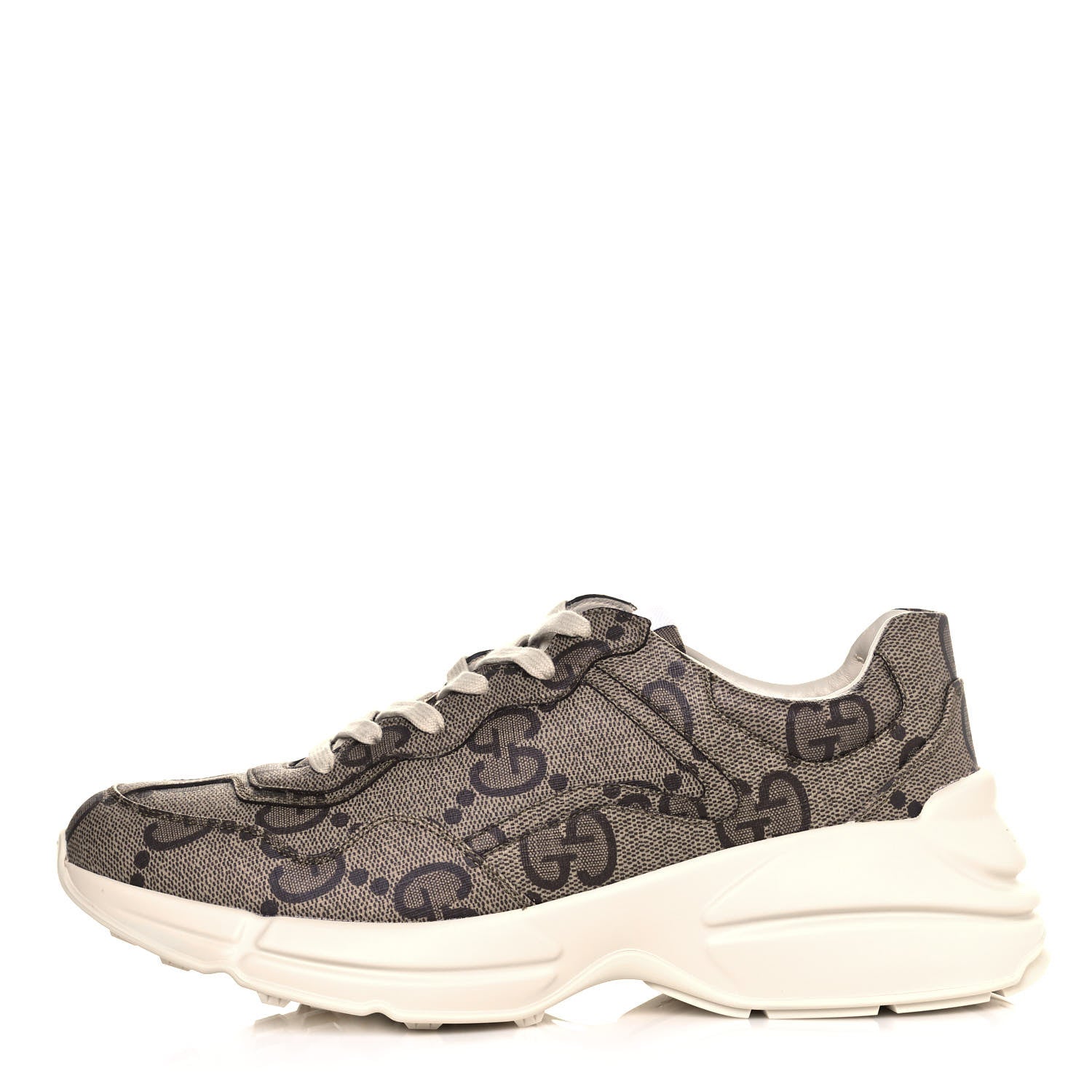 Gucci Maxi GG Supreme Monogram Gucci 100 Mens Rhyton Sneakers 10.5 Beige Ebony 1 of 8