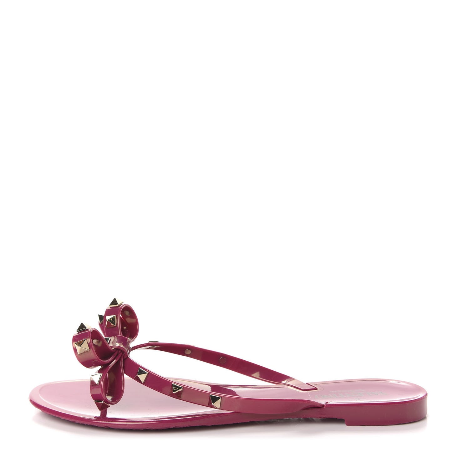 PVC Jelly Rockstud Bow Thong Sandals 41 Deep Cyclamin