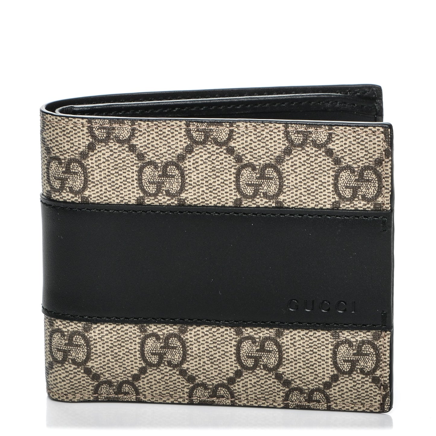 GG Supreme Monogram Bi-Fold Wallet Black