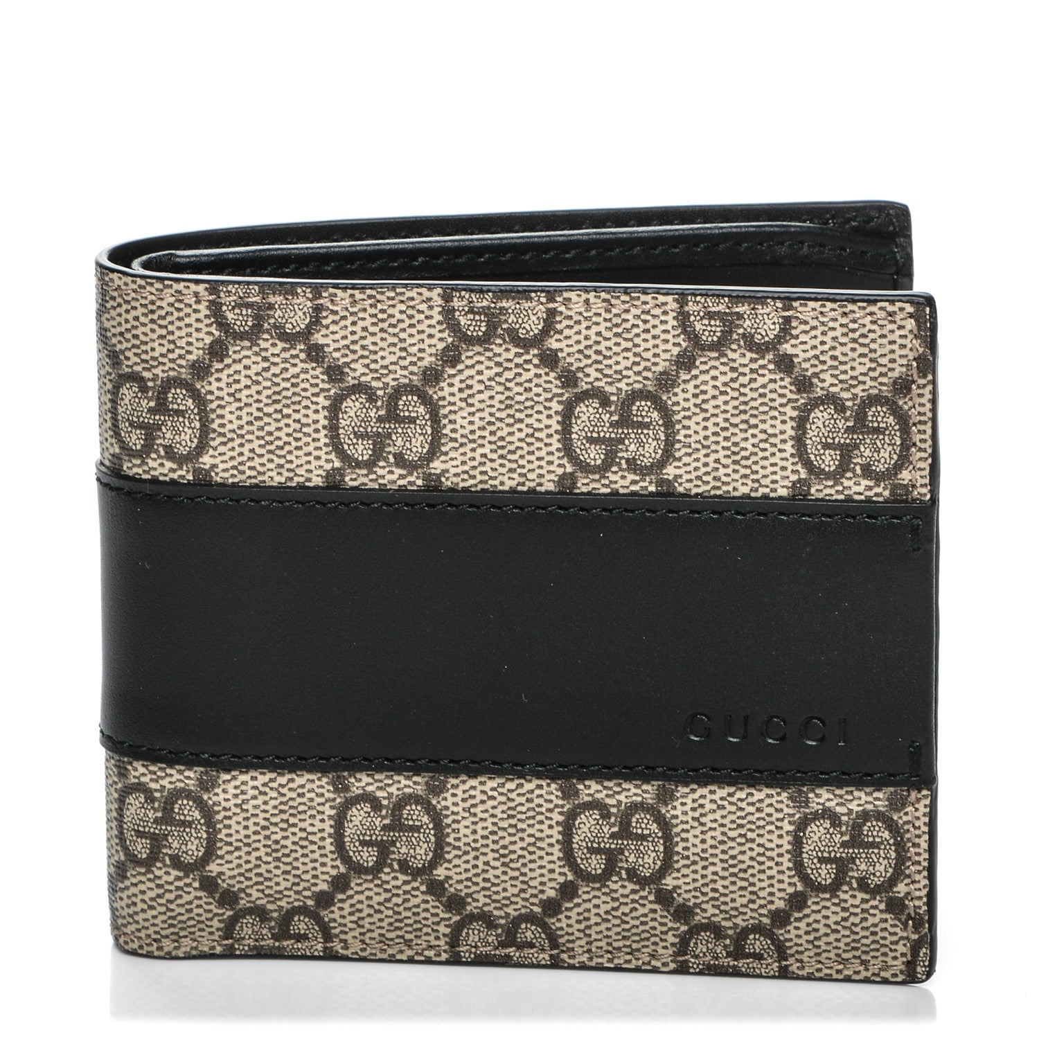 Gucci GG Supreme Monogram Bi-Fold Wallet Black 1 of 7