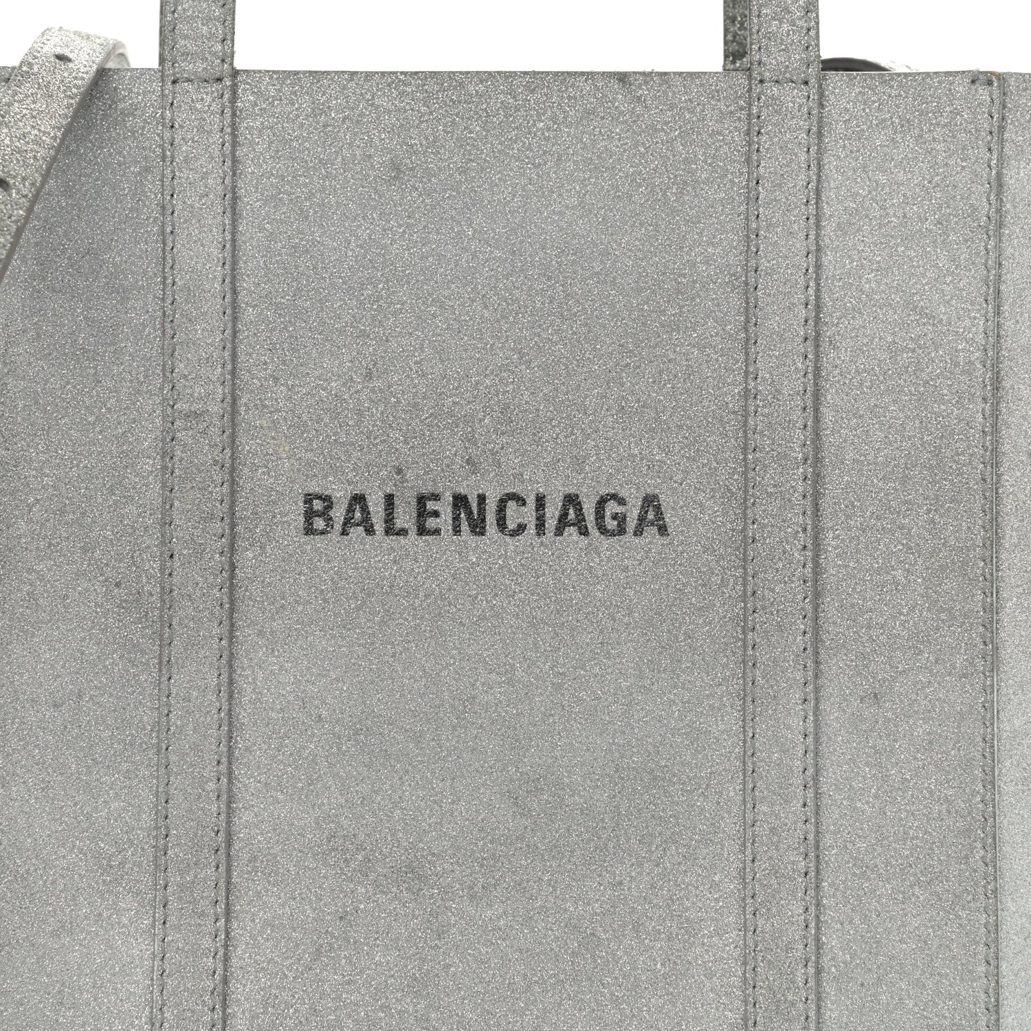 Balenciaga Glitter Calfskin XXS Everyday Tote Silver 7 of 15