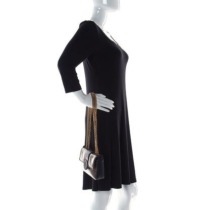 Fendi Glazed Fabric Vitello Century FF 1974 Stamp Patch Mini Double F Crossbody Bag Mogano Panna Black 2 of 10