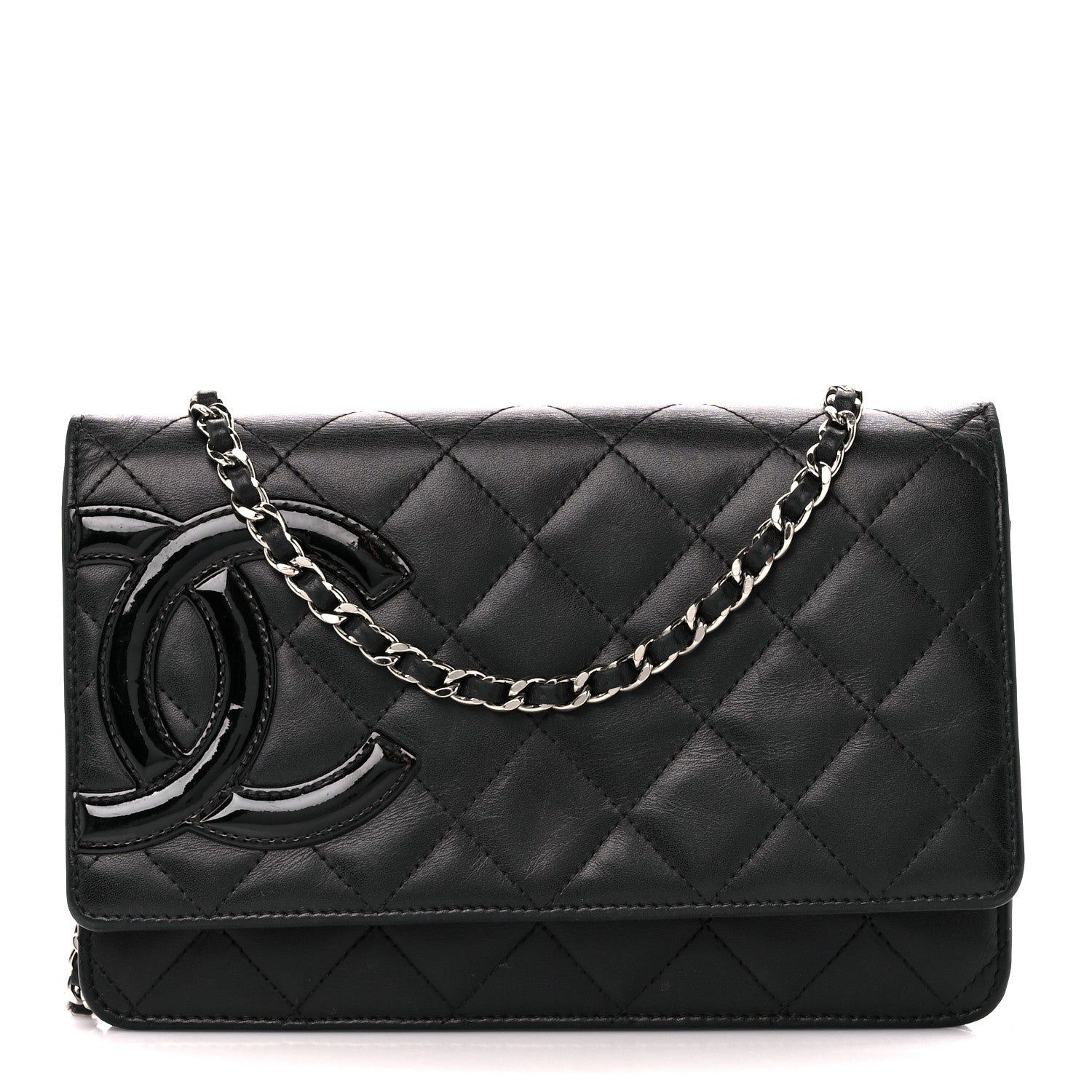 Chanel Calfskin Quilted Cambon Wallet on Chain WOC Black 1 of 12