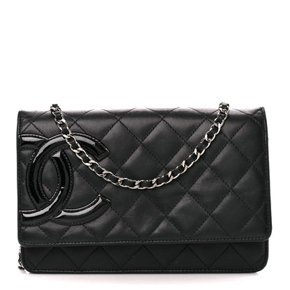 Chanel Calfskin Quilted Cambon Wallet on Chain WOC Black 1 of 12