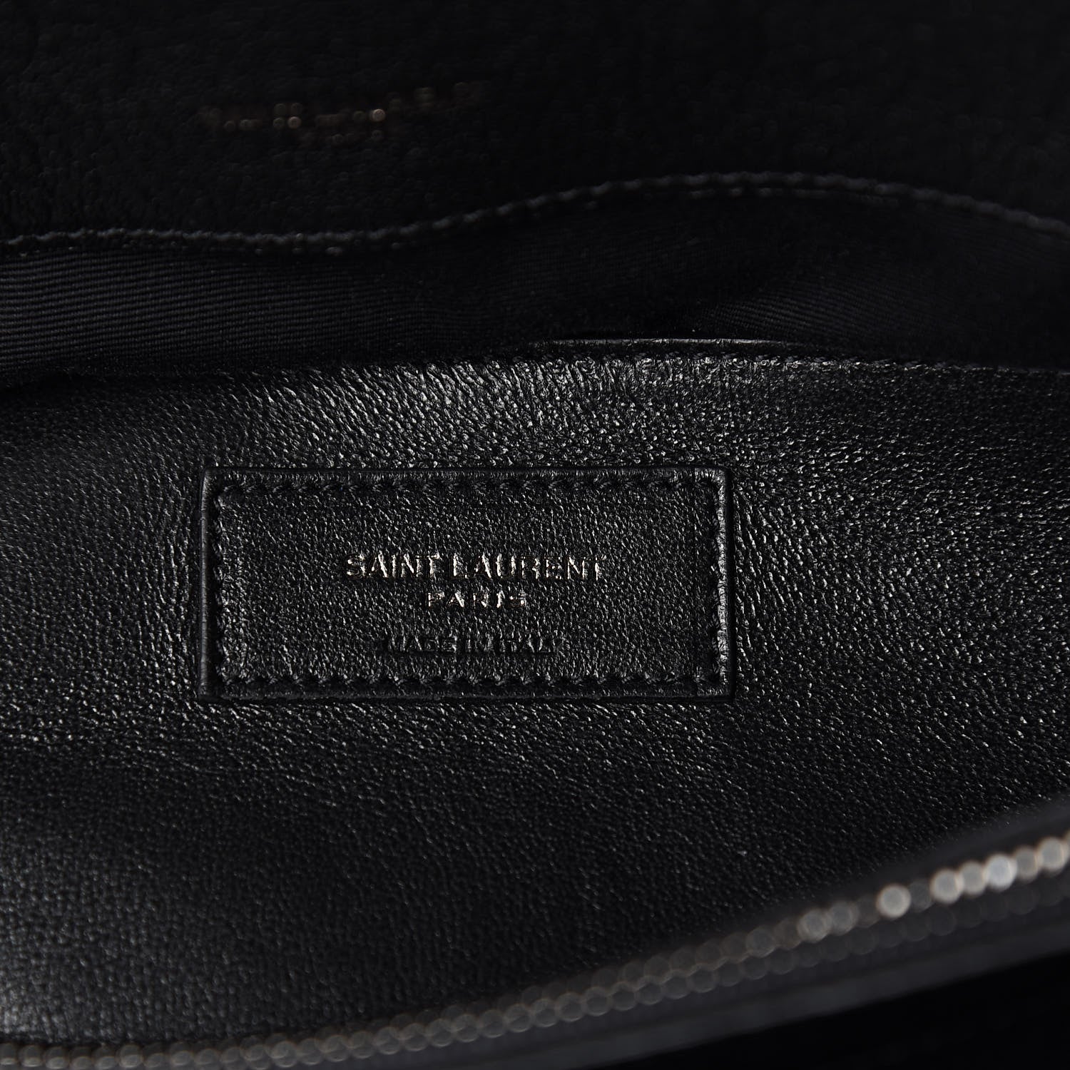 Saint Laurent Sheepskin Matelasse Chevron Monogram Large College Satchel Black 6 of 12