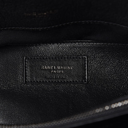 Saint Laurent Sheepskin Matelasse Chevron Monogram Large College Satchel Black 6 of 12