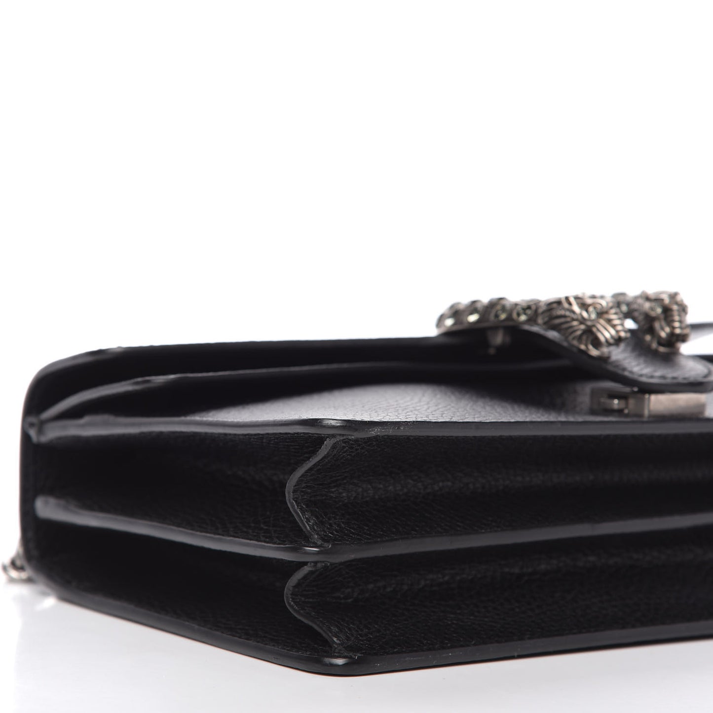 Pebbled Calfskin Small Dionysus Shoulder Bag Black