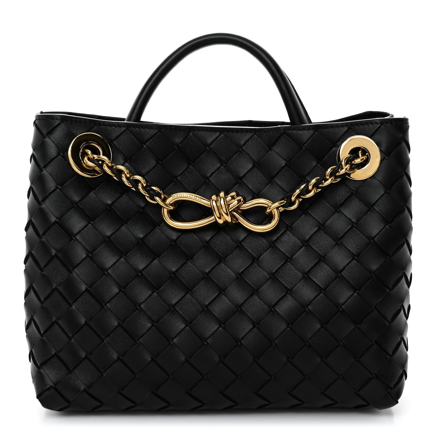 Bottega Veneta Nappa Intrecciato Small Andiamo With Chain Shoulder Bag Black 1 of 10