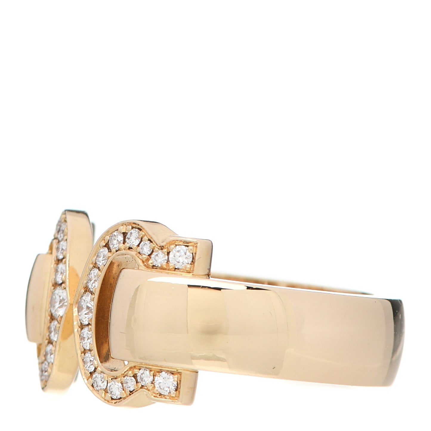 18K Yellow Gold Diamond C De Cartier Ring 49 4.75