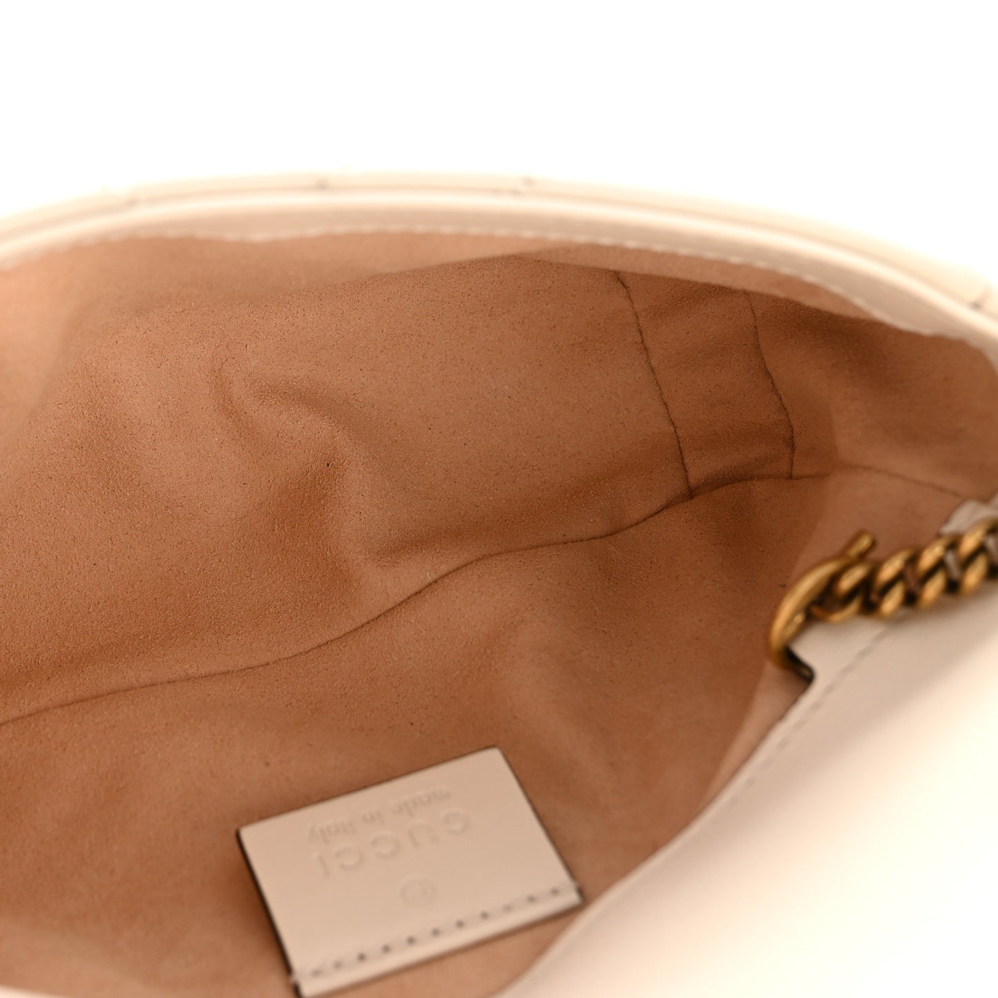 Calfskin Matelasse Super Mini GG Marmont Shoulder Bag White
