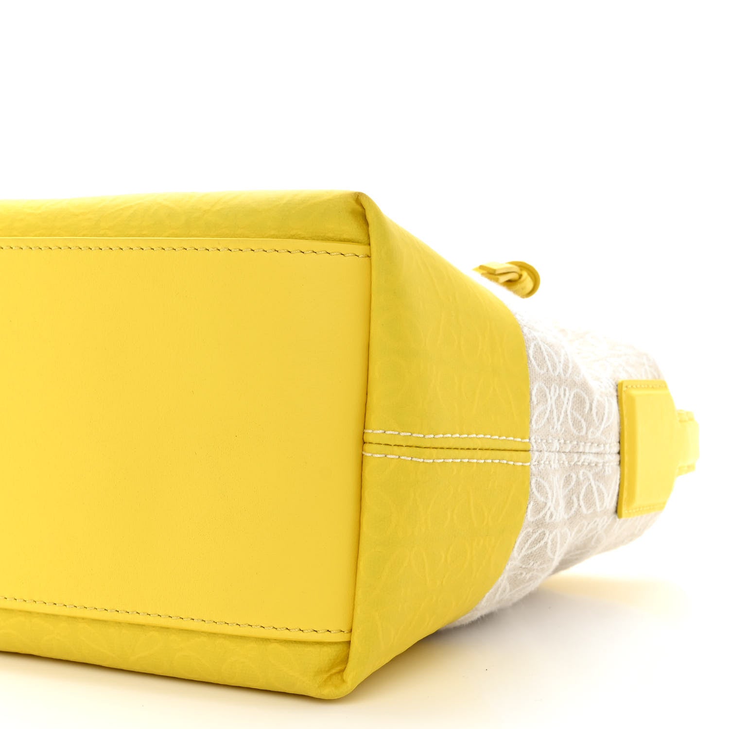 Loewe Jacquard Anagram Calfskin Small Cubi Bag Ecru Lemon 10 of 10