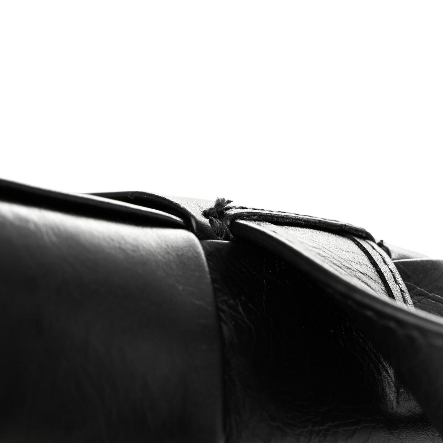 Paper Calfskin Intrecciato Cassette Belt Bag Black