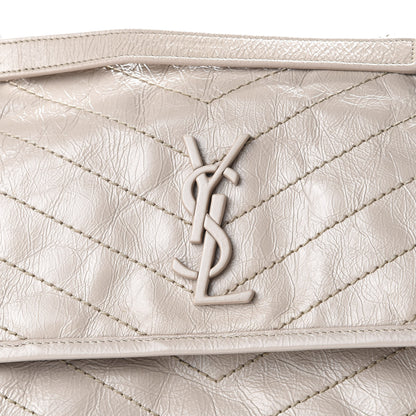 Saint Laurent Crinkled Calfskin Matelasse Monogram Medium Niki Chain Satchel Light Natural 9 of 9