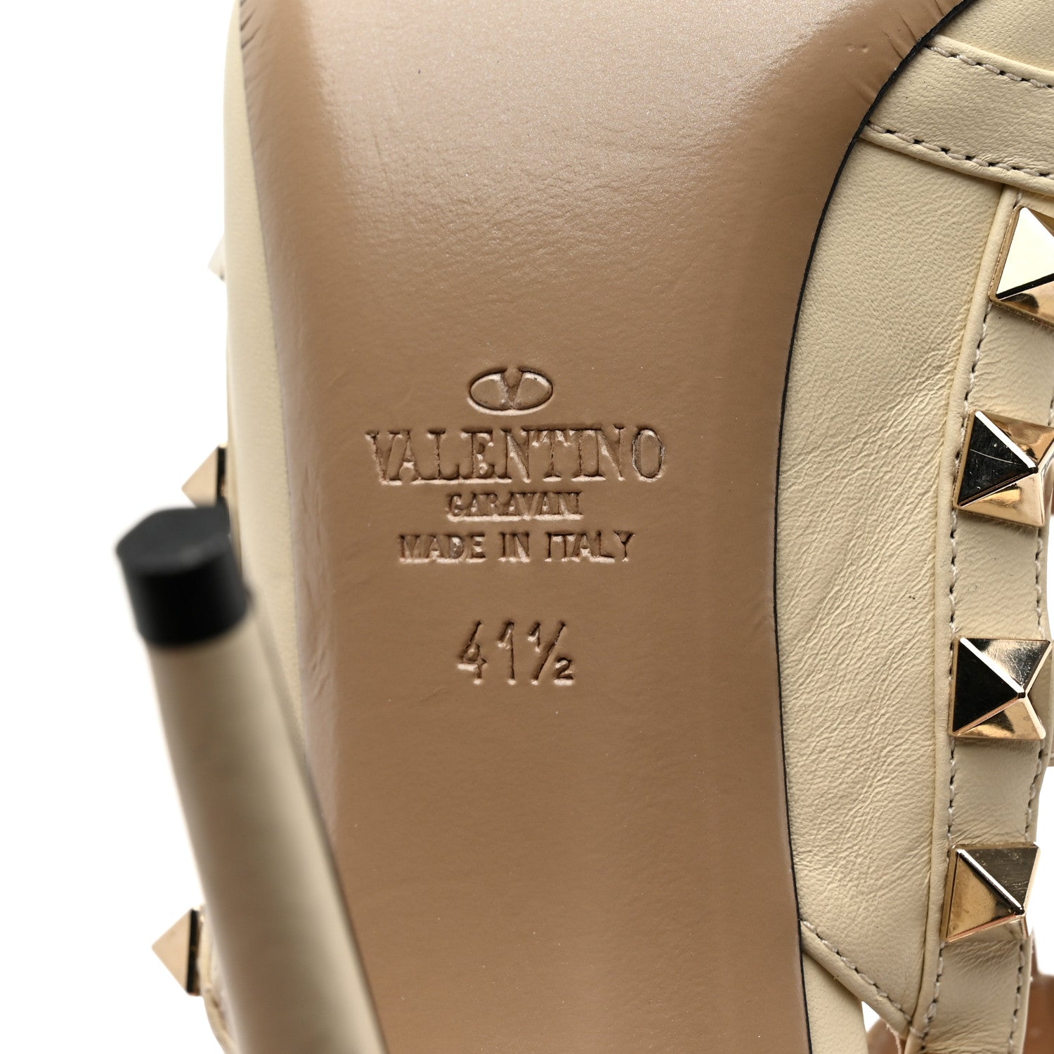 Valentino Garavani Calfskin Rockstud Ankle Strap 100mm Pumps 41.5 Ivory 8 of 8