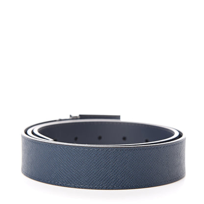 Louis Vuitton Taiga Mens 35mm Metropole Belt 90 36 Blue Marine 3 of 7