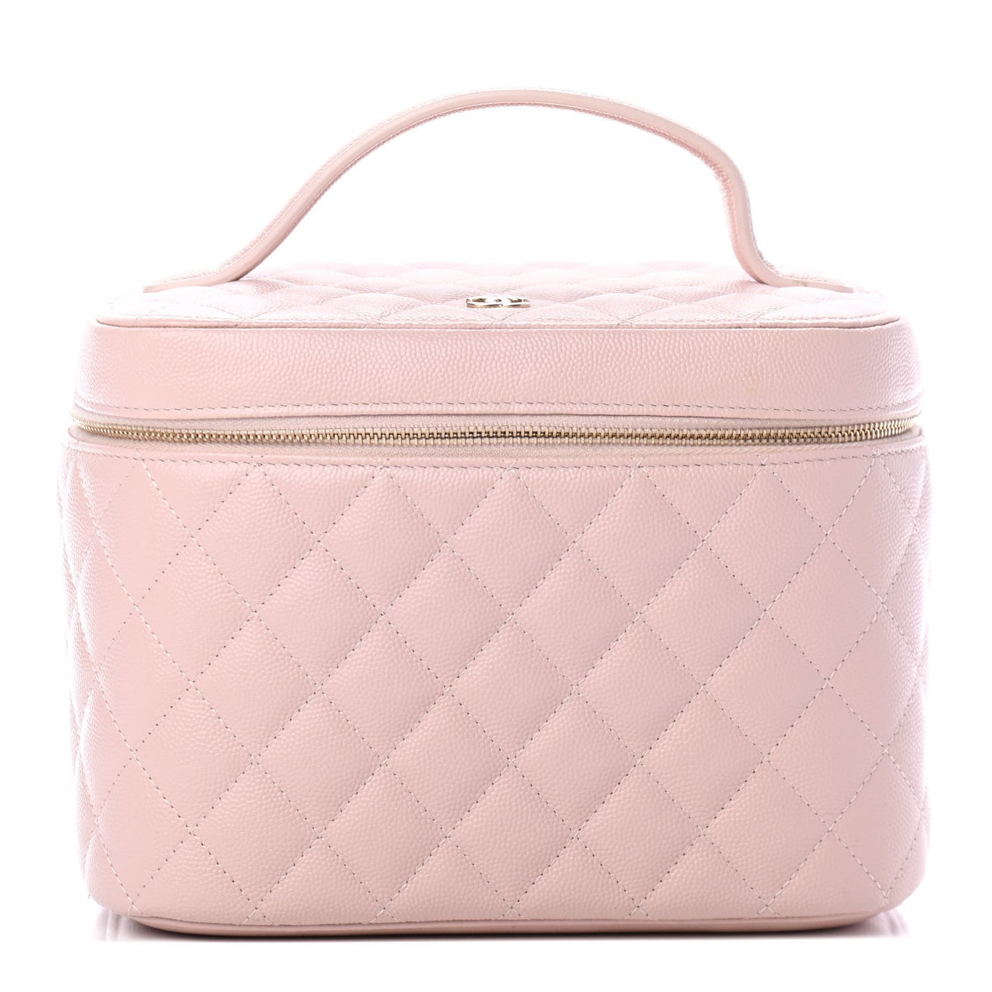 Caviar Quilted Large Vanity Pouch Light Pink