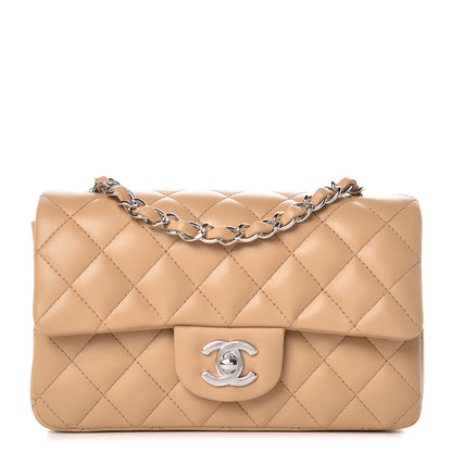 Chanel Lambskin Quilted Mini Rectangular Flap Beige 1 of 10