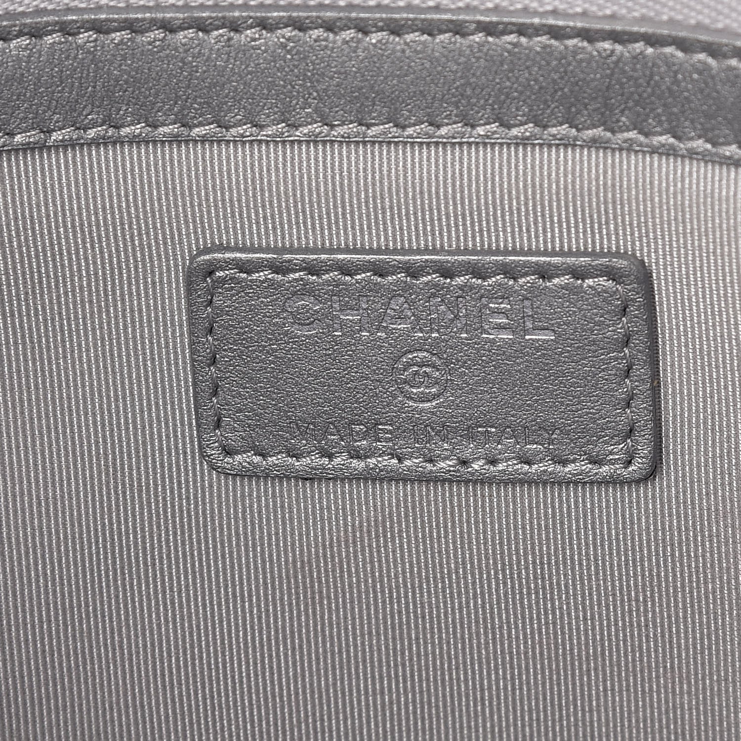 Chanel Metallic Calfskin Quilted Large Cosmo Cosmetic Case Silver 6 of 10