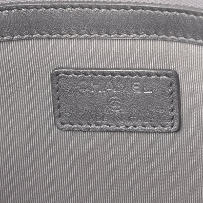 Chanel Metallic Calfskin Quilted Large Cosmo Cosmetic Case Silver 6 of 10