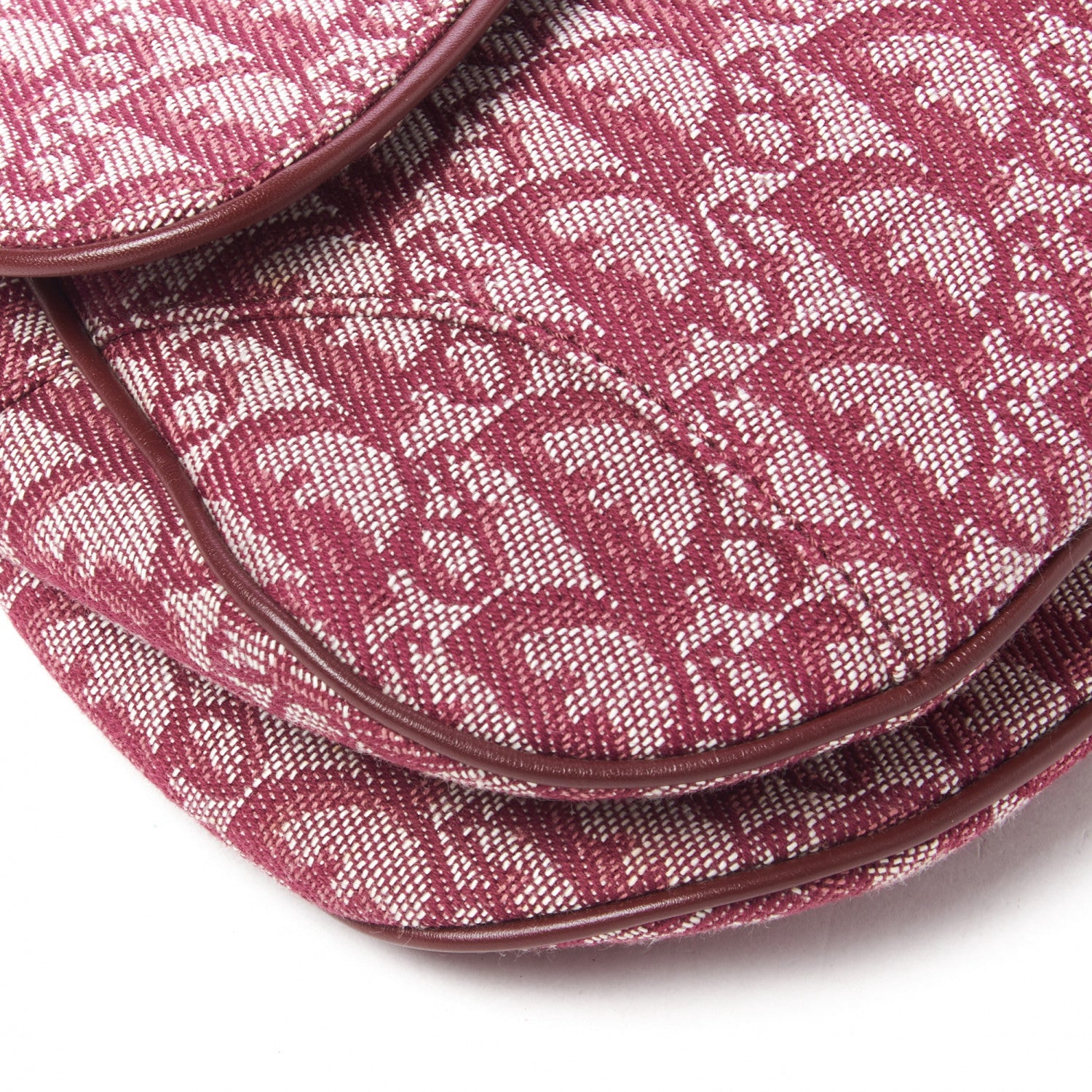 Christian Dior Monogram Double Saddle Bag Burgundy 6 of 7
