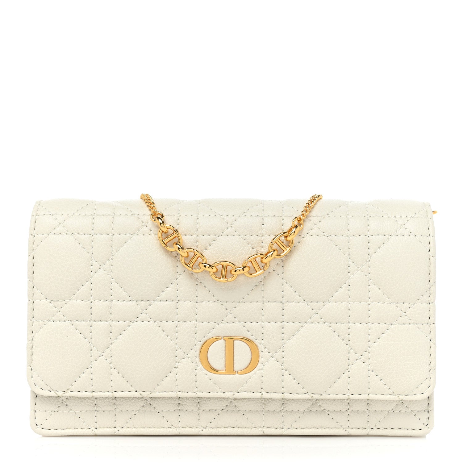 Christian Dior Supple Calfskin Caro Pouch with Chain Latte 1 of 15