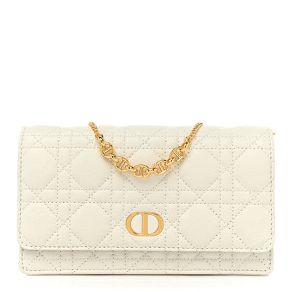 Christian Dior Supple Calfskin Caro Pouch with Chain Latte 1 of 15