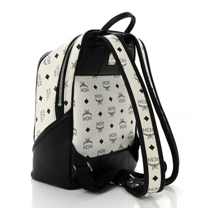 MCM Visetos Small Duke Backpack White Black 3 of 10