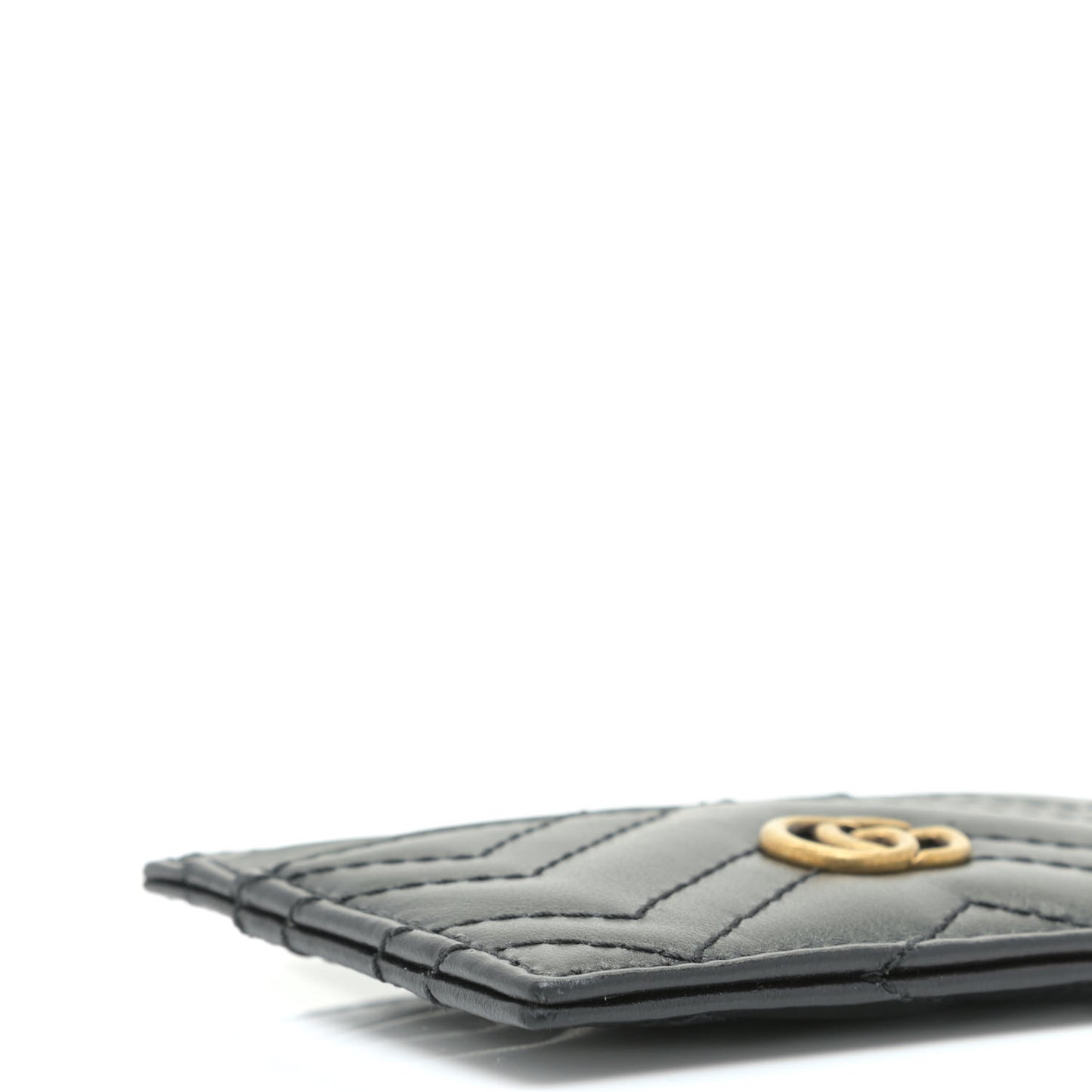 Calfskin Matelasse GG Marmont Card Holder Black