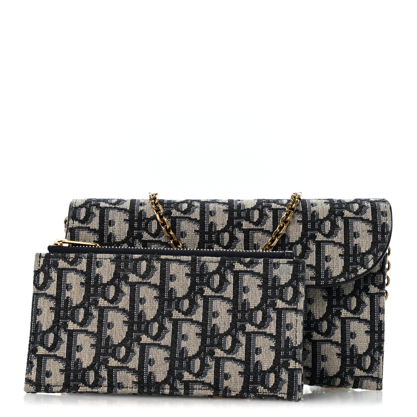 Oblique Small Saddle Chain Pouch Blue