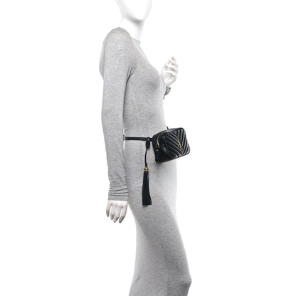 Saint Laurent Calfskin Matelasse Monogram Lou Belt Bag Black 2 of 10