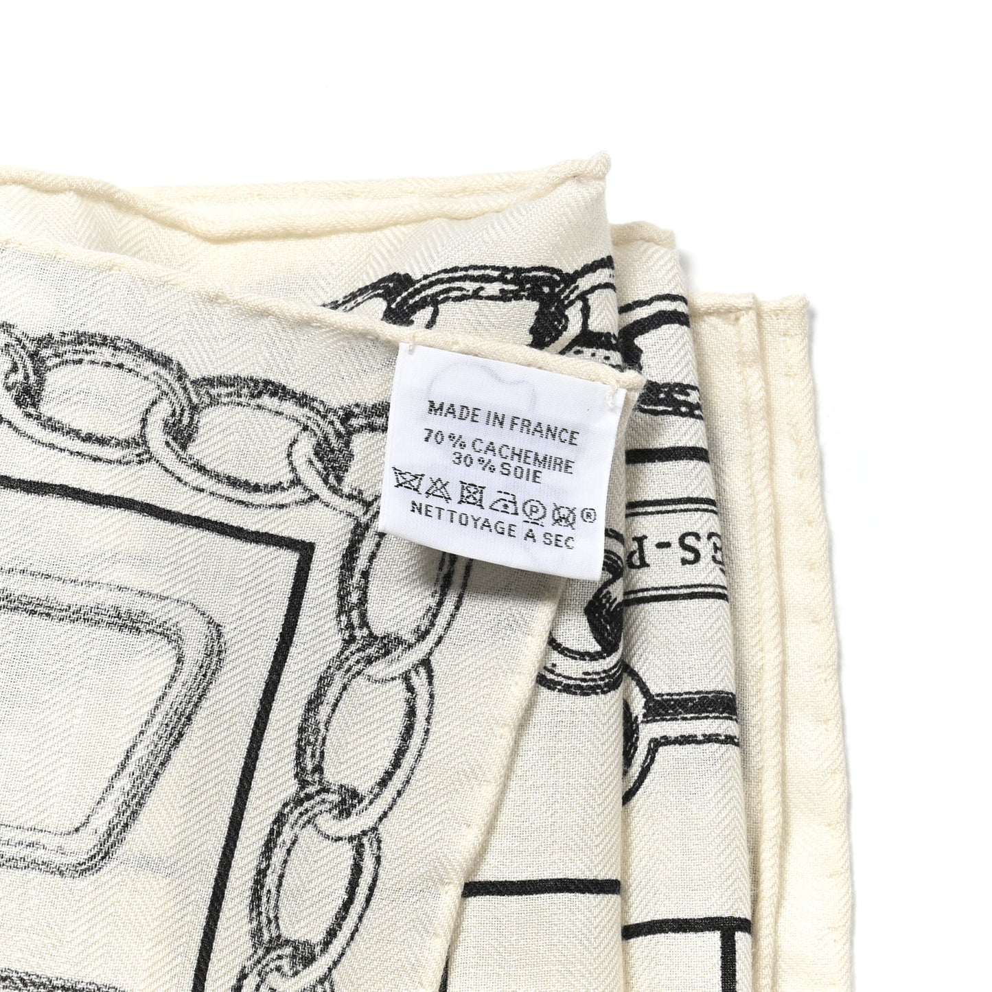 Cashmere Silk L'Effet Kaleidoscope Shawl 140 White Black