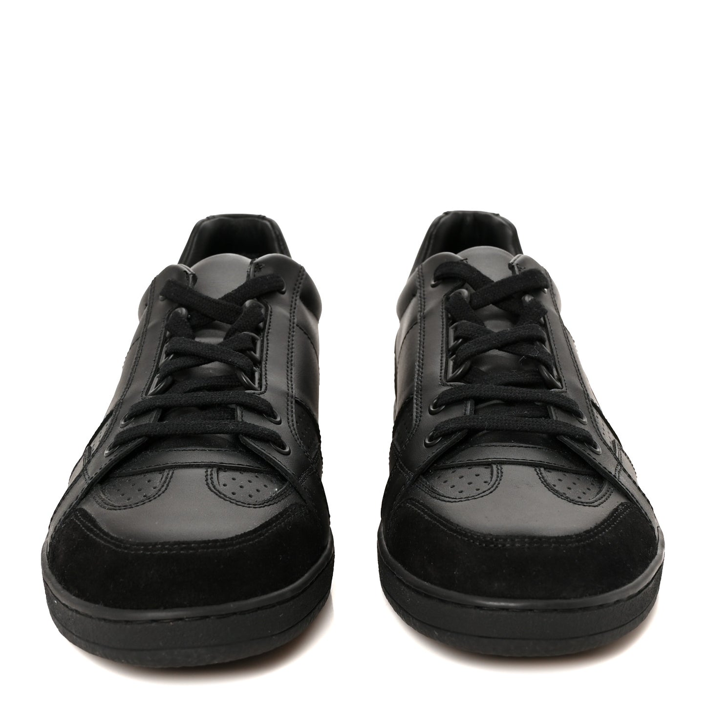 Calfskin Suede Logo Sneakers 39 Black