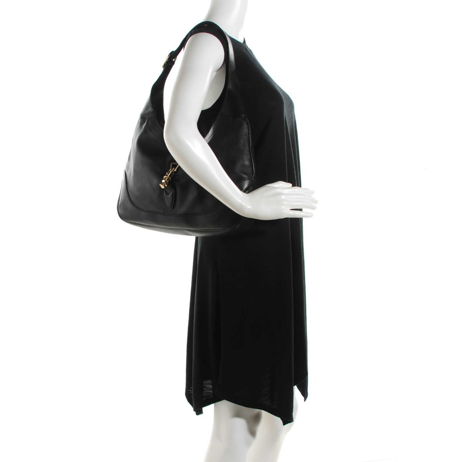 Gucci Calfskin Medium New Jackie Shoulder Bag Black 2 of 7