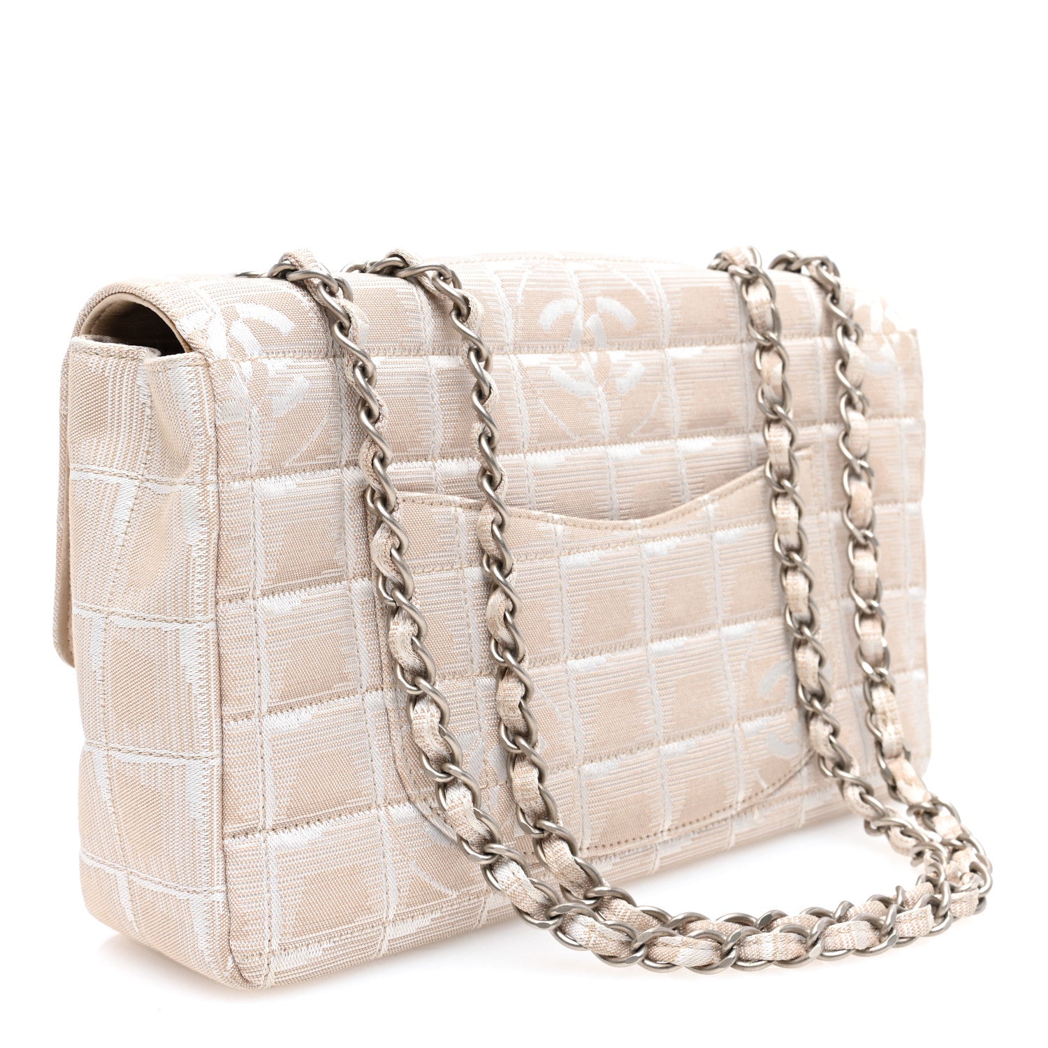 Chanel Nylon Medium Travel Flap Light Beige 3 of 11