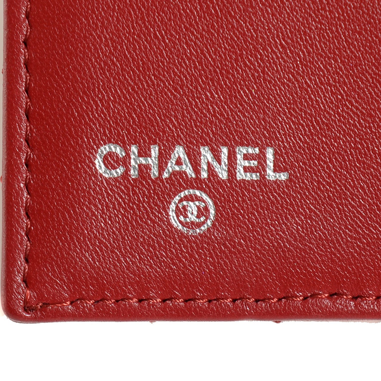 Lambskin Quilted French Flap Wallet Red