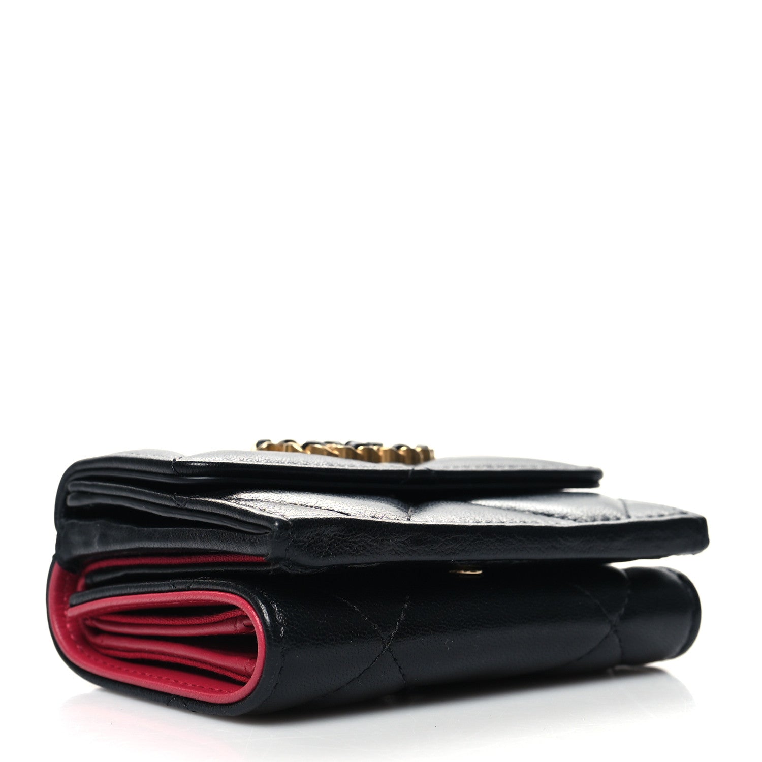 Chanel Lambskin Quilted Small Chanel 19 Flap Wallet Black 4 of 8