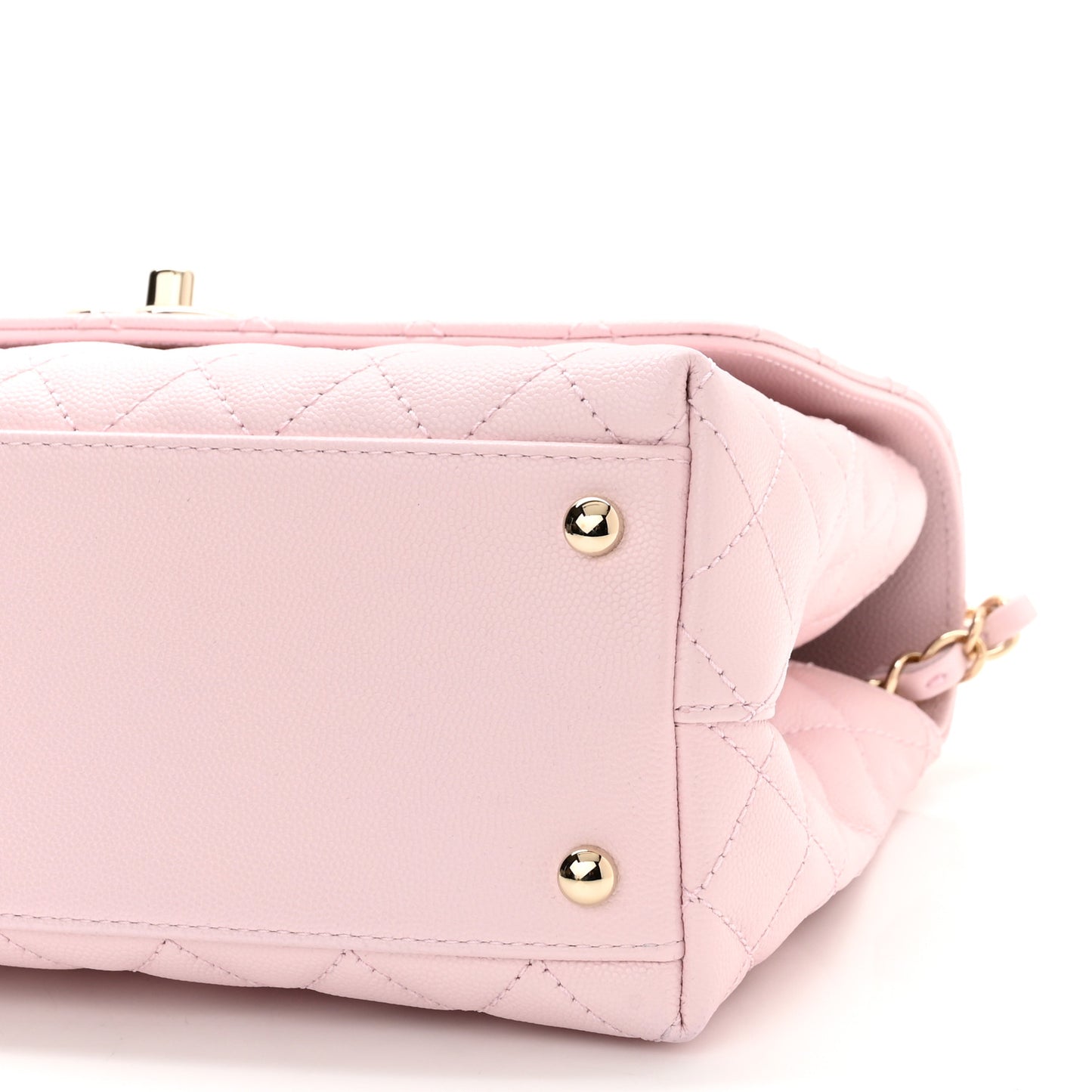 Caviar Quilted Small Coco Handle Flap Light Pink