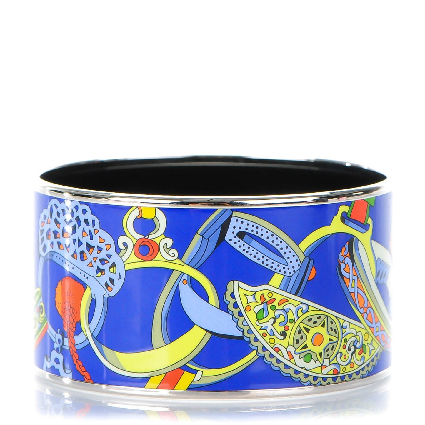 Enamel Printed Extra Wide Concours d'Etrier Bracelet 65