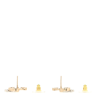 Chanel Crystal Double CC Earrings Gold Silver 3 of 5