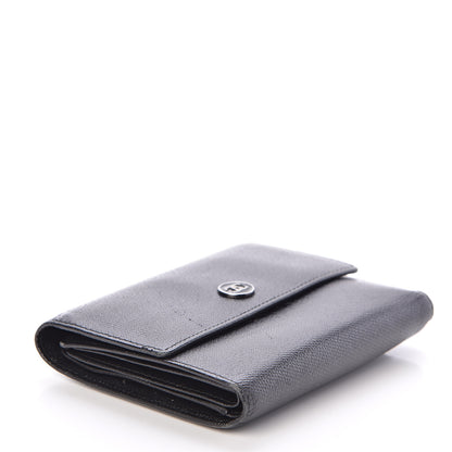 Chanel Grained Calfskin CC Button Flap Wallet Black 4 of 13